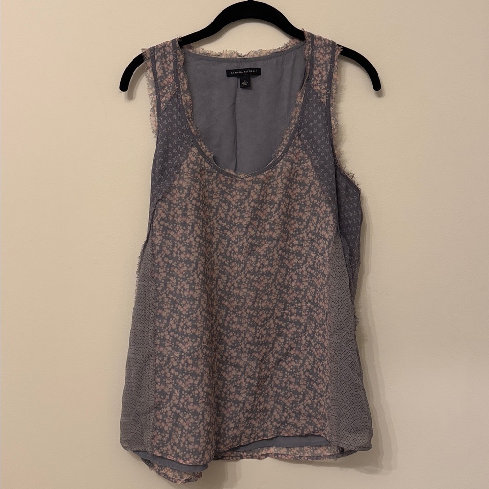Banana Republic Floral 100% Silk Tank